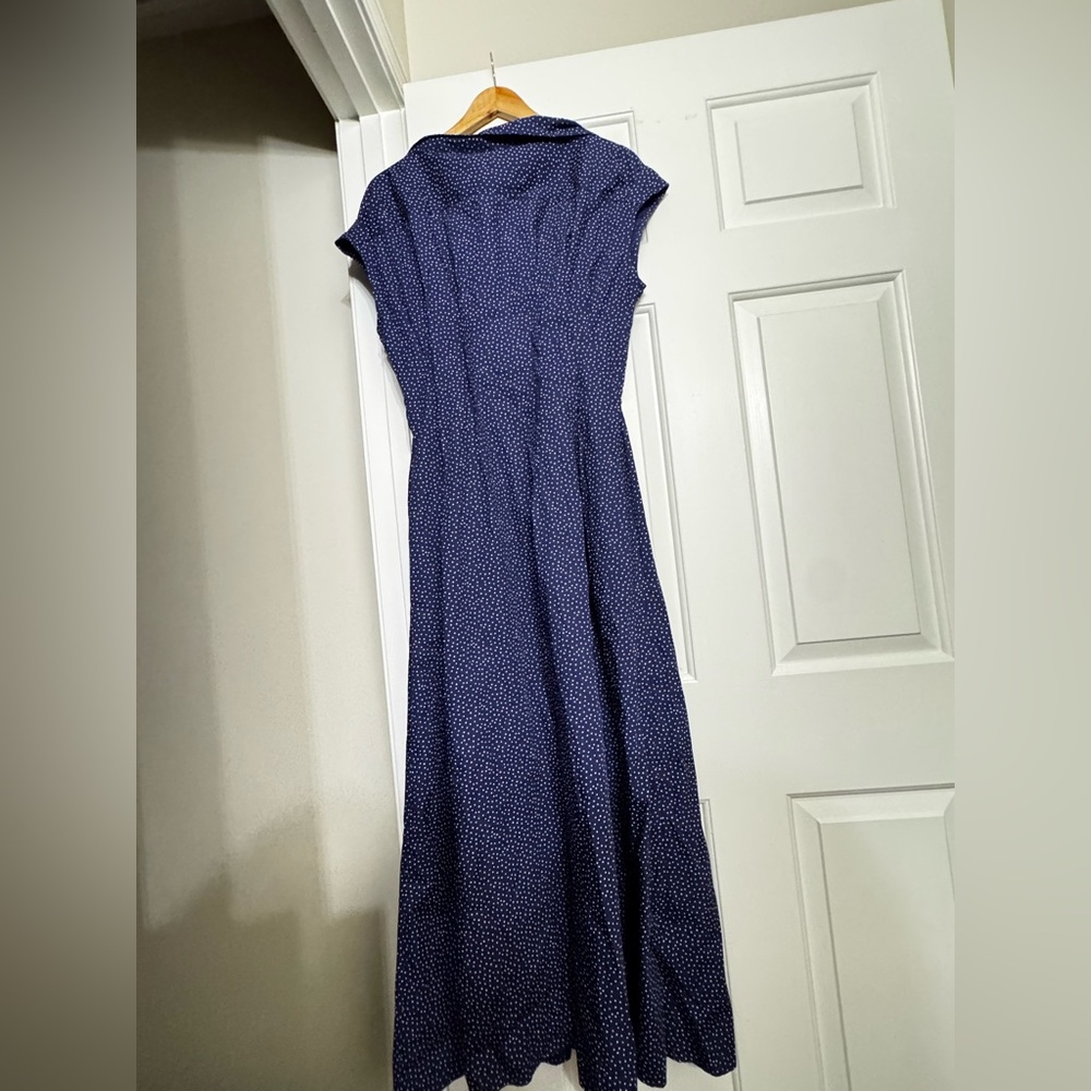 NWT! GapStudio Navy Blue Dot Poplin Maxi Shirtdress 🪂✏️ - Picture 13 of 13